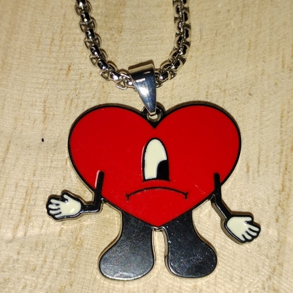 Red Heart Pendant Necklace - Picture 3 of 3